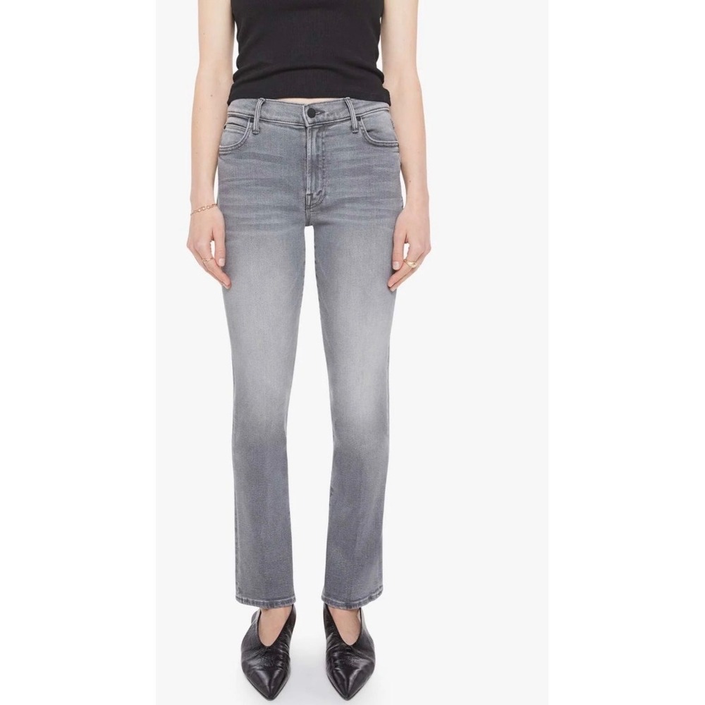 Mother The Rascal Hover Straight Leg Jeans Grey High Rise Slim Stretch Denim 29 - Picture 1 of 12